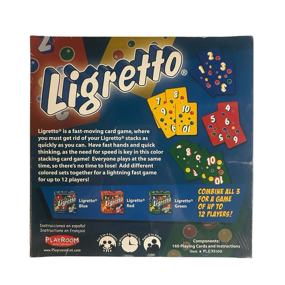 SEALED Ligretto Card Game Playroom Blue Set Complete Instructions 2-4 Players - Image 2 of 3