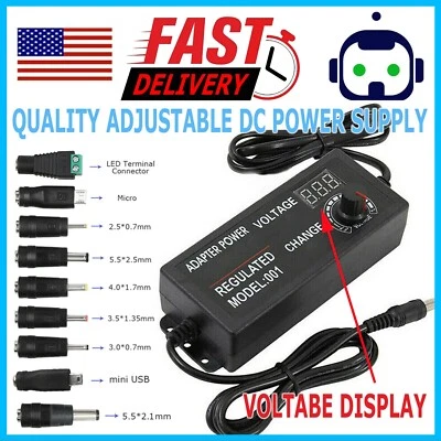 MINI 60W Power Supply Adjustable DC 3V-24V 12V Variable Universal AC DC Adapter