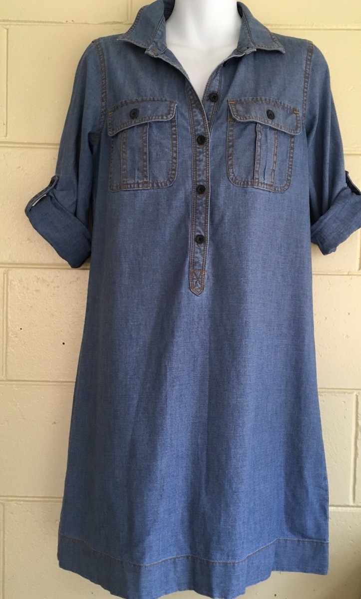 denim shirt dress j crew Sleeveless Denim Mini Dress For Women