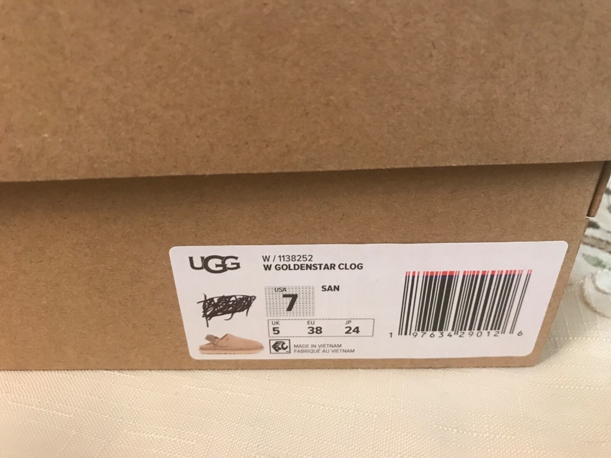 UGG Women's Goldenstar Slingback Clog Flats Sand Color NWB
