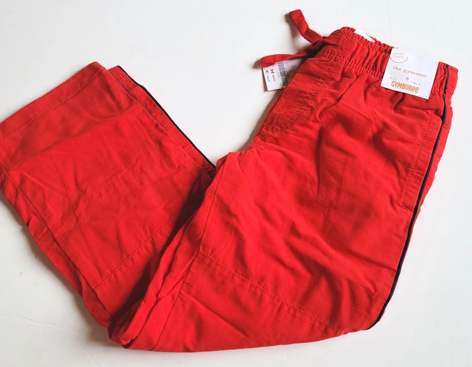 Pantalones Atléticos Gymboree Boys 6 "The Gymster" Forrados Rojos Nuevos con Etiquetas Hop n Roll Foto 3 de 3