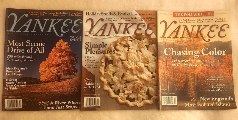 Yankee New England Magazine Lot of 3 - Sep/Oct 2009, Nov/Dec 2010, Sep/Oct 2011