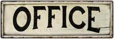 OFFICE Farmhouse Style Wood Look Sign Gift   Metal Decor 106180028234