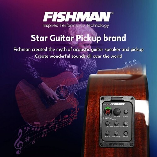 Fishman 4 Band 301 EQ Tuner Piezo Mic Presys Blend Acoustic Guitar Pickup Preamp - Picture 4 of 13