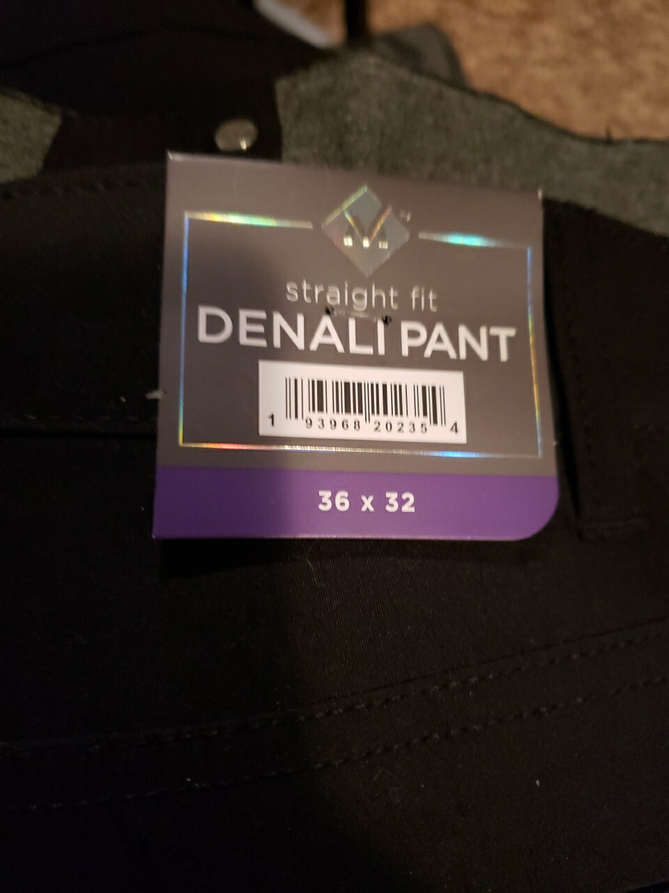 Men's Straight fit DENALI pant Black size 36x32. Durable Stretch UPF 50