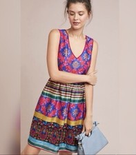 Payal Jain Francesca Dress Women Size 4 Cinch Waist Lined Back Zip Anthropologie