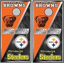 bowns steelers house divided 0425 cornhole board vinyl wraps