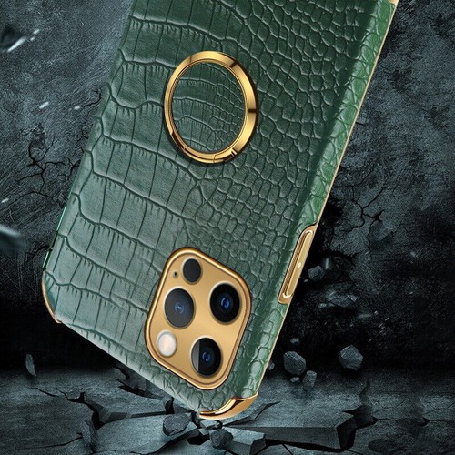 For iPhone 15 Pro 14 13 12 11 Pro Max Magnetic Crocodile Leather Ring Case Cover - Picture 9 of 20