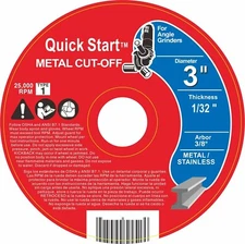 100 Pack - 3" x 1/32" x 3/8" Reinforced Cut-Off Wheels Die Grinder Cutting Discs