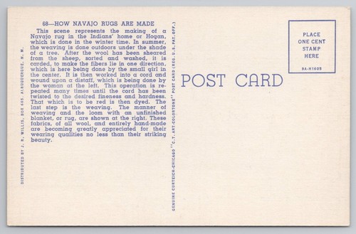 Postcard Navajo Rug Maker New Mexico - Picture 2 of 2