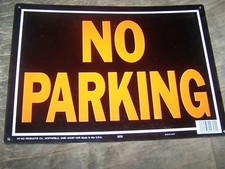 SET OF 2 Large Outdoor Metal "No Parking" 14" x 10" signs