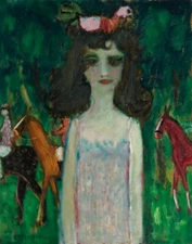 Jean-Pierre Cassigneul Art Poster or Canvas Print " JEUNE FILLE AUX COURSES"