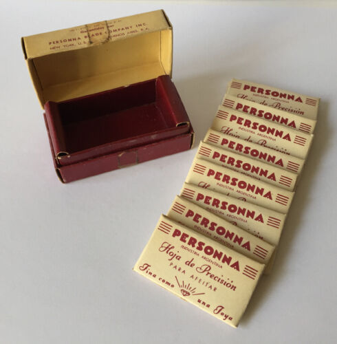 Vintage Paquet de Lames Rasoir Personna avec 10 lames Industria Argentina - Photo 1/10