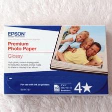 Epson Premium Photo Paper;  Glossy, 4" x 6";  100 Sheets:  S041727 - New Sealed