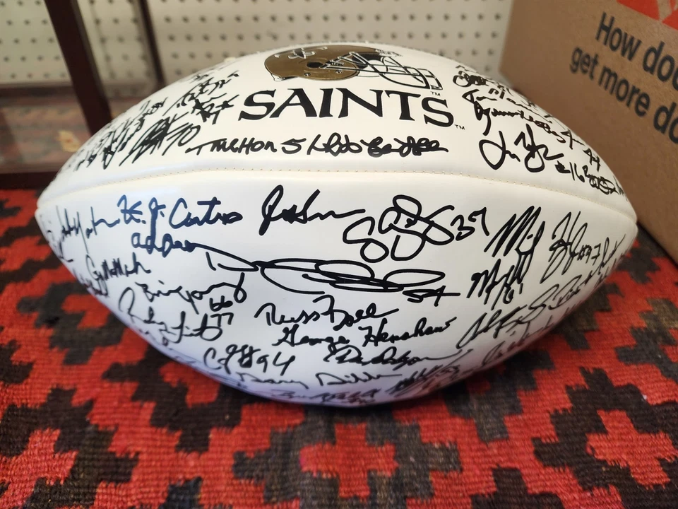 RARE 2008 Baden New Orleans Saints Litho Signed Team Football Drew Brees - Image 2 of 4