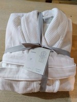 John Lewis Boutique Waffle Unisex Bath Robe In White Size: M-L
