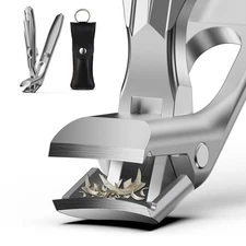 Angled Head Toe Nail Clippers for Thick Nails - Ergonomic Long Handle Toenail...