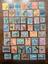 Antique Peruvian Stamps Lot of 52 Vintage 1872 -1938 Historical Republic of Peru