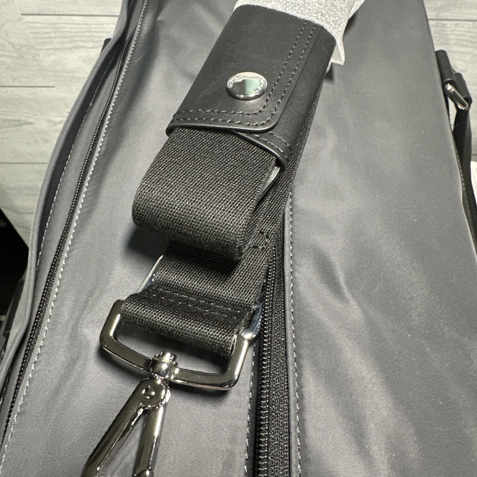 NEW Tumi NEWBURY Polyester & Leather Carry On Gym Duffel Bag CHARCOAL GREY NWT - Image 4 of 4