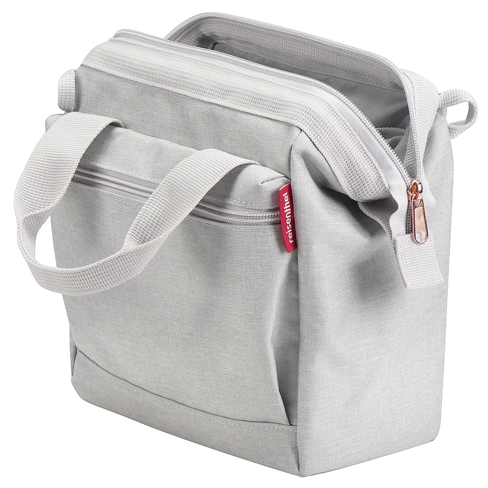 Lenkertasche REISENTHEL ROOMY TWIST skyrose Bügel textil 4 L grau Vorderradkorb - Bild 3 von 4