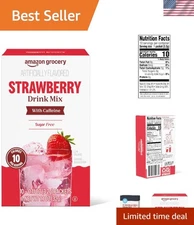 Energizing Strawberry Drink Mix - Sugar-Free, 10 Packets for On-the-Go Hydration