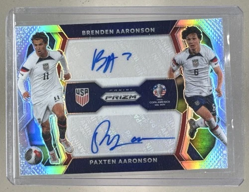 Brenden Paxten Aaronson 2024 Panini Prizm Copa America Silver Dual Auto /99