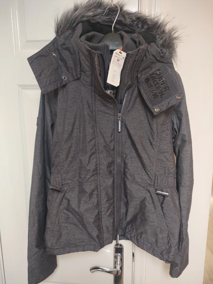 New Superdry Sherpa WINDATTACK Women Jacket ladies winter coat Grey size M UK12 - Image 2 of 4