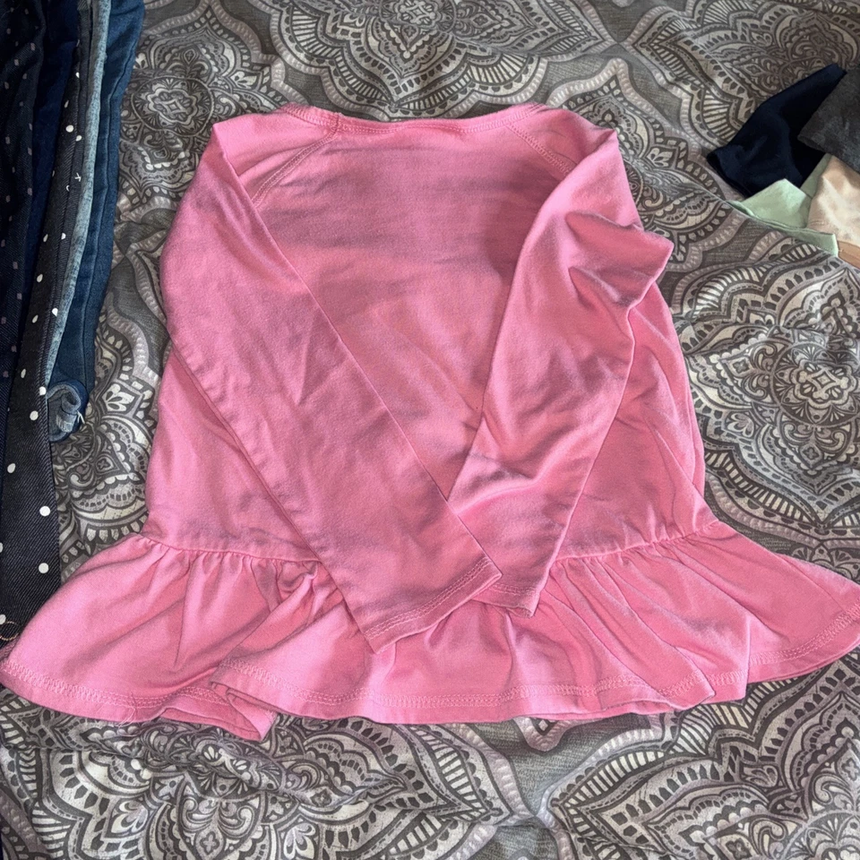 Top Juicy Couture para niños pequeños rosa peplum talla 6 manga larga Foto 3 de 4