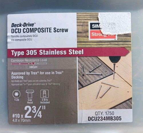 Simpson DCU234MB305 Deck-Drive Composite Schraube #10 x 2-3/4" (1750 Pack) 305-SS - Bild 2 von 4
