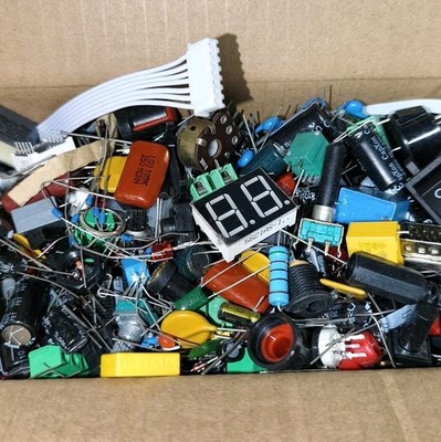 Elektronik Bauteile 0,5KG Konvolut Widerstände Kondensatoren Schalter Restposten SALE