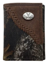 Virginia Cavaliers Genuine Leather Trifold Wallet-Fence Row Camo by Enmon-New