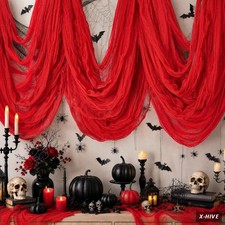 600 X 80 in Halloween Creepy Cloth for Yard and Outdoor Decorations,Red