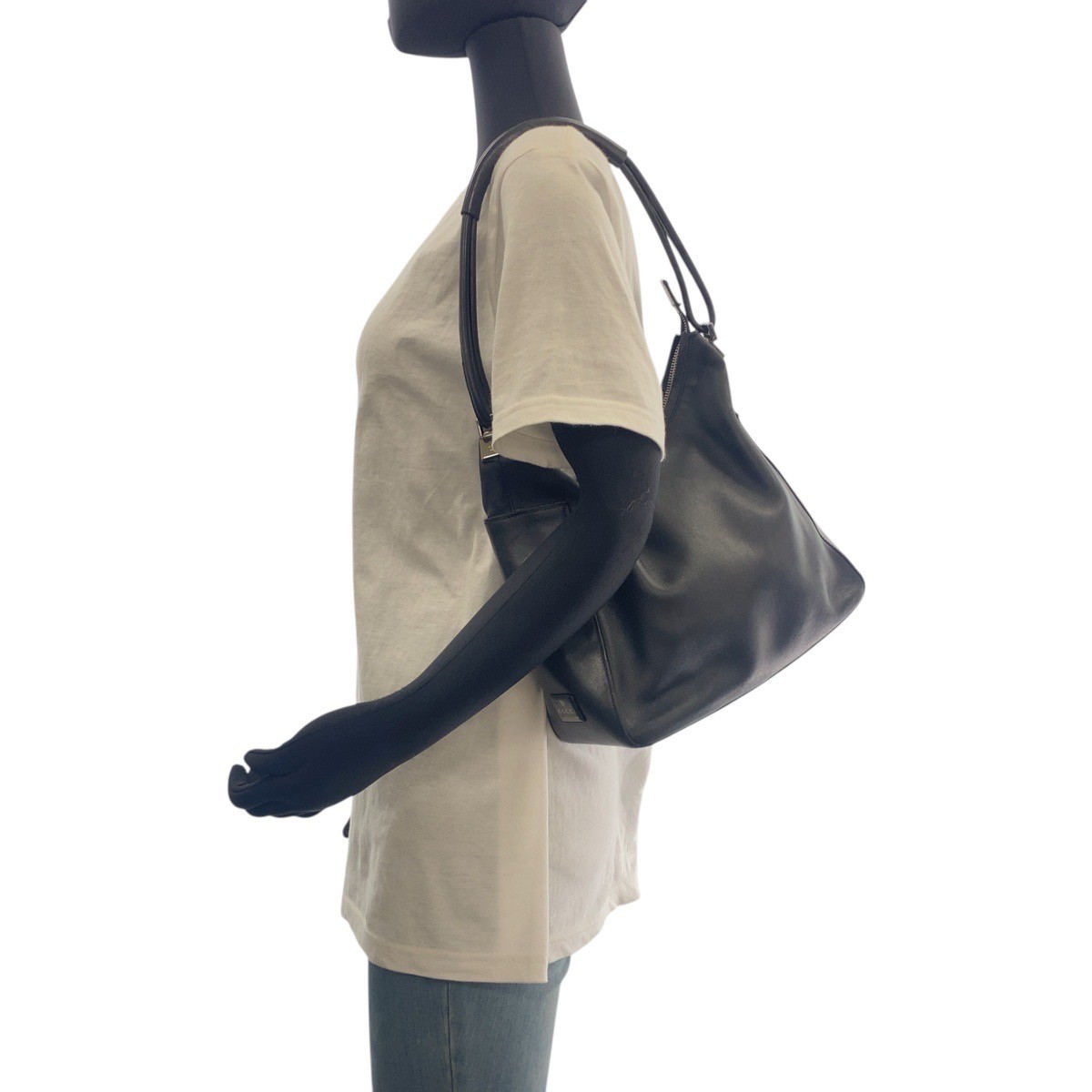 Gucci Black Silver Hardware Leather 001 3766 Shoulder Bag
