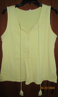 Above & Beyond Yellow Tank Top Sz Large Cotton Bust 43 Length 24 in