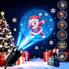 LED USB Projector Light Christmas 3/6/10/Patterns Holiday Decor