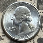 1934-P BU Washington Quarter 90% Silver Coin, Philadelphia Mint PQ Z05