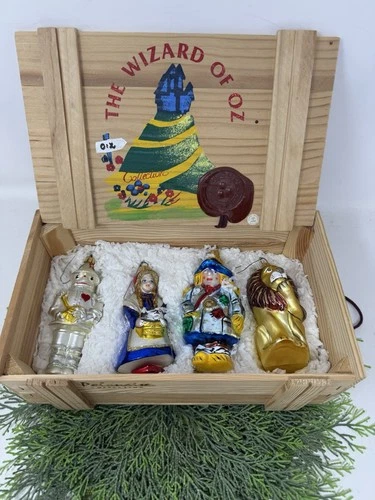 Set 4 Kurt Adler Wizard Of Oz Polonaise Ornaments TinMan Dorothy Scarecrow Lion