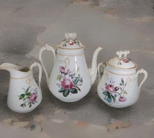 Antique Porcelain Haviland Limoges Cabbage Roses Coffee Tea Set France