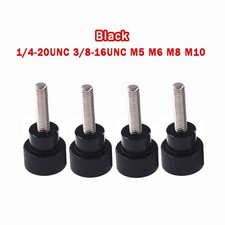 1/4-20 3/8-16 M5 M6 M8 M10 Knurled Thumb Screws Aluminum Stainless Steel Black