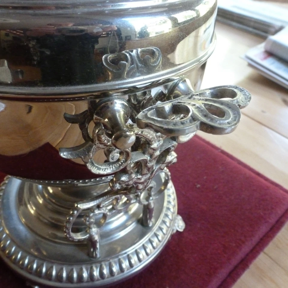 Alte Schwenkkanne mit Rechaud Stempel Carl Keijser & Co Vasteras, Schweden - Bild 4 von 4