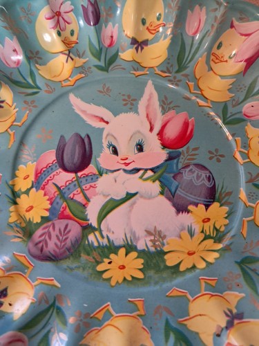 Vintage Easter Bunny Duckling Rabbit Plastic Bowl Dish - Picture 2 of 5