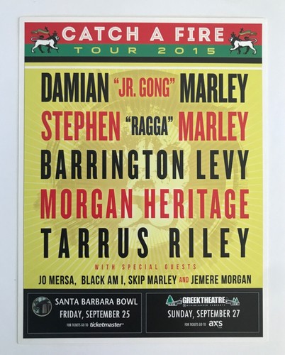 Damian Marley Stephen Marley Barrington Levy Taurus Riley Handzettel   - Bild 2 von 2