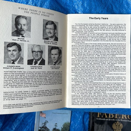 Huntington Park California Historical Sketches First 75 Years Booklet By Voigt - Picture 3 of 7