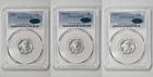 1943 P D S 1c Lincoln Steel Cent PCGS & CAC Green Label AU58 CAC 3 Coin Lot