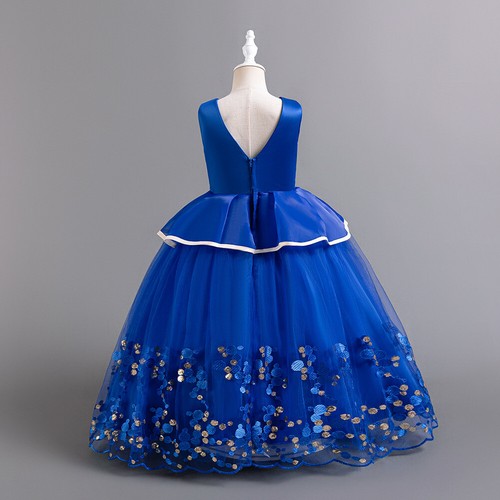 New Flower Girls Kids Sequins Dress Bridesmaid Princess Pageant Party Gown 3-12Y - Picture 18 of 45
