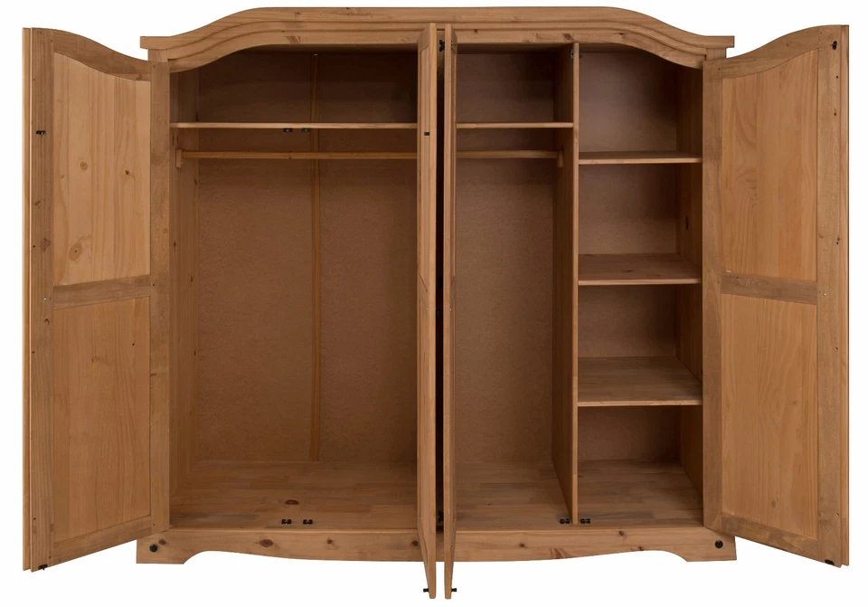 Corona Wardrobe 4 Door Arch Top Mexican Bedroom Solid Pine by Mercers Furniture® - Image 2 of 3