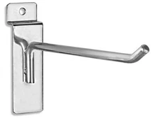 50 PCS  Slatwall Hooks: 6"- Silver