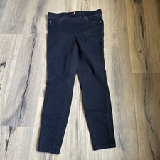Spanx Size Large Tall Ankle Skinny Jeans 20278T Clean Black Pull On Stretch EUC