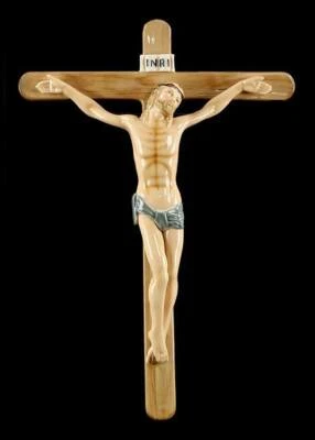 Porzellan Kruzifix - Jesus - Wanddeko Religion Kreuz  - Bild 1 von 4