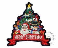 Merry Christmas Tree Badge / Patch Scouts Girl Guides Camp Blanket Cubs Beavers 